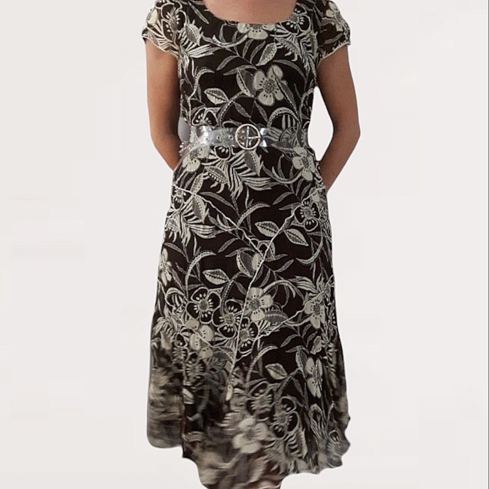 By LINEA DOMANI from MELANIE LYNE• MID LENGTH LAYERED WATERFALL DRESS• M…